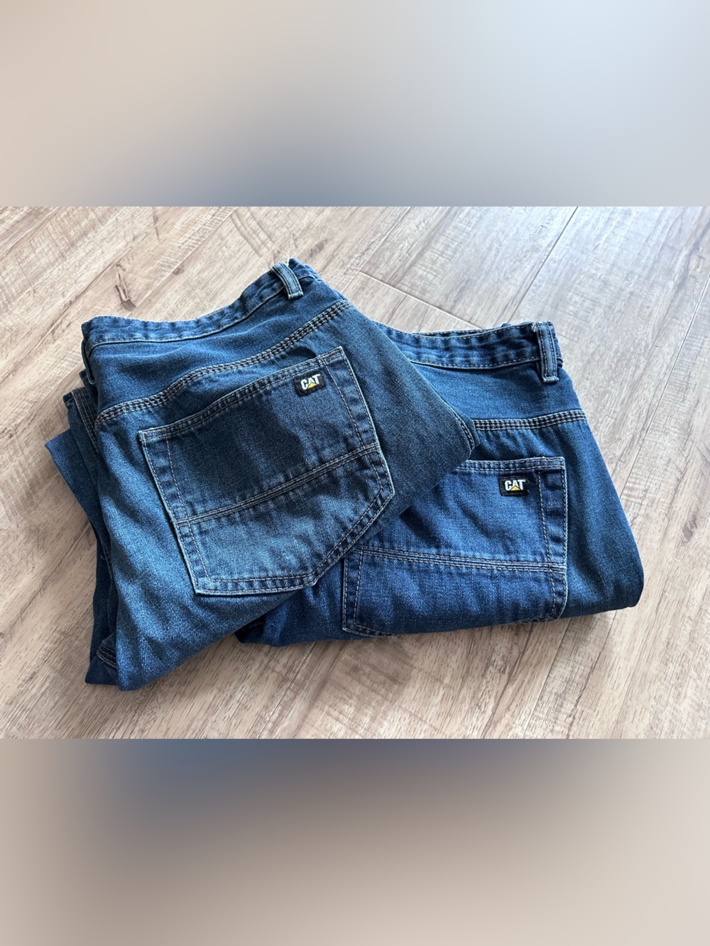 CAT Classic Men's Blue Denim Jeans Straight Fit workwear casual country 2 pairs